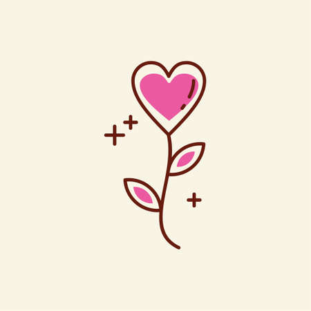 Mother's day pink color icon with white background vector. For web design and application interface, also useful for infographics. Vector illustration.のイラスト素材