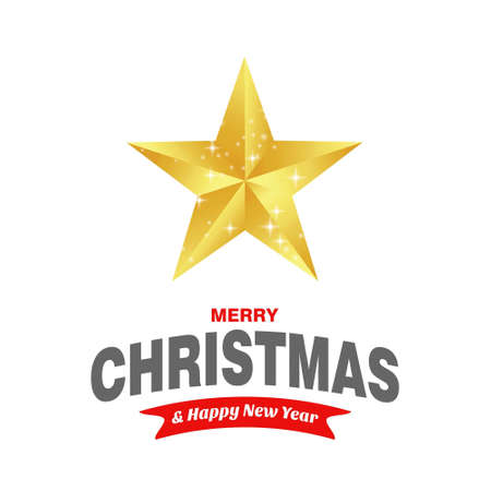 Christmas card with star. For web design and application interface, also useful for infographics. Vector illustration.のイラスト素材