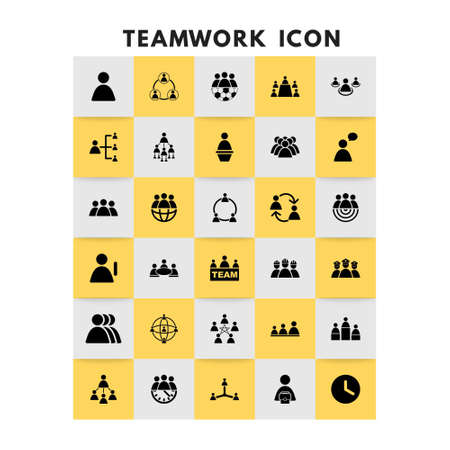 teamwork Icons Vector set. For web design and application interface, also useful for infographics. Vector illustration.のイラスト素材