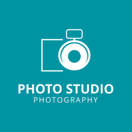 White Vector Icons for Photographer on Green Background. Camera Icon. For web design and application interface, also useful for infographics. Vector illustration.のイラスト素材