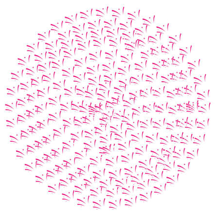 Vector circle banner with pink confetti. For web design and application interface, also useful for infographics. Vector illustration.のイラスト素材