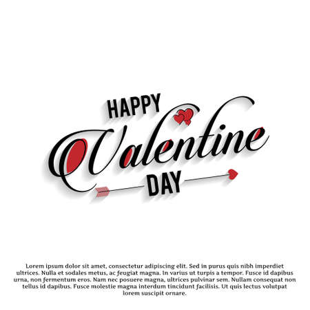 Happy Valentine's day card typographic vector card. For web design and application interface, also useful for infographics. Vector illustration.のイラスト素材