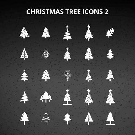 Christmas Tree Icons. For web design and application interface, also useful for infographics. Vector illustration.のイラスト素材