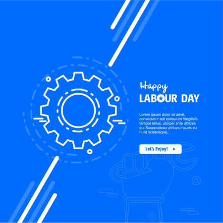 Happy Labour day design with blue theme vector. For web design and application interface, also useful for infographics. Vector illustration.のイラスト素材