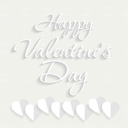 Happy Valentine's day typographic white. For web design and application interface, also useful for infographics. Vector illustration.のイラスト素材