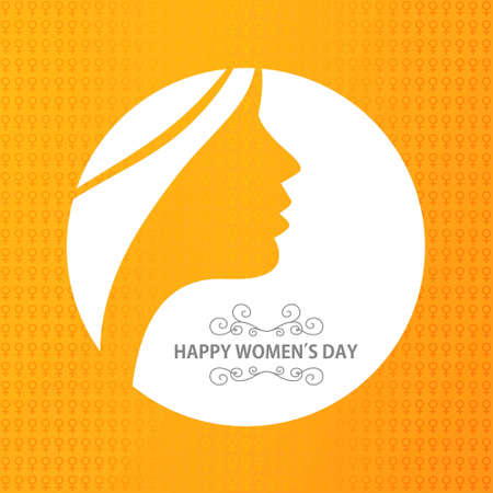 Women's day typographic card with yellow background. For web design and application interface, also useful for infographics. Vector illustration.のイラスト素材