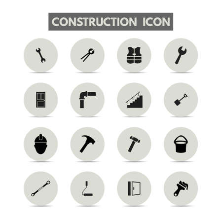 Construction Icons. For web design and application interface, also useful for infographics. Vector illustration.のイラスト素材
