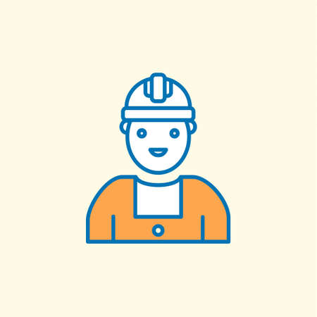 Labour day icon with light background with orange theme icon. For web design and application...