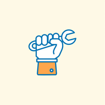 Labour day icon with light background with orange theme icon. For web design and application interface, also useful for infographics. Vector illustration.のイラスト素材