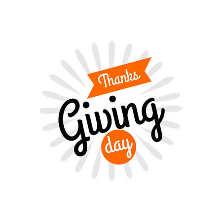 Happy Thanksgiving Day. Thanksgiving Day Creative and Beautiful Typography in different colors for commercial use on White Background. For web design and application interface, also useful for infographics. Vector illustration.のイラスト素材