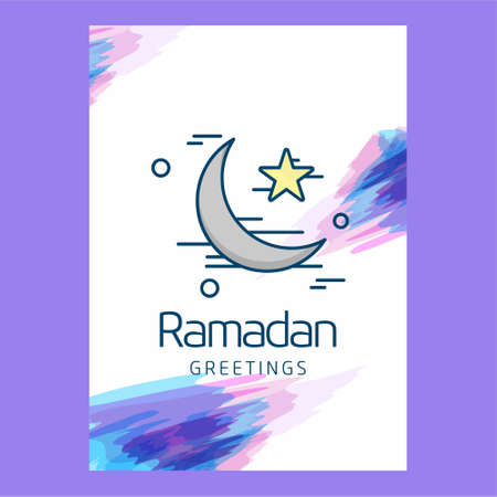 Ramadan typographic design with unique style. For web design and application interface, also useful for infographics. Vector illustration.のイラスト素材