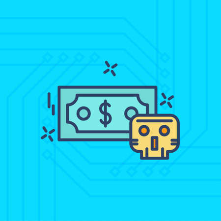 Internet security colored icons with blue background. For web design and application interface, also useful for infographics. Vector illustration.のイラスト素材