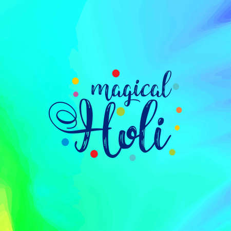 happy holi festival. colorful watercolor background with creative typography. For web design and application interface, also useful for infographics. Vector illustration.のイラスト素材