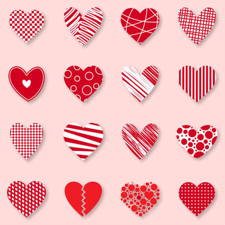 Set of hearts vector. For web design and application interface, also useful for infographics. Vector illustration.のイラスト素材