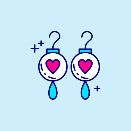 Mother's day blue and pink color icon on light blue background vector. For web design and application interface, also useful for infographics. Vector illustration.のイラスト素材