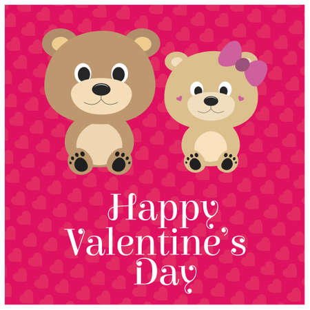 Happy Valentine's day with pink background. For web design and application interface, also useful for infographics. Vector illustration.のイラスト素材