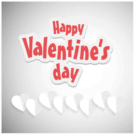 Happy Valentine's day card vector with grey background. For web design and application interface, also useful for infographics. Vector illustration.のイラスト素材