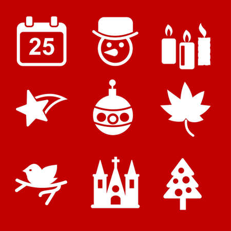Chrismtas icons set. For web design and application interface, also useful for infographics. Vector illustration.のイラスト素材