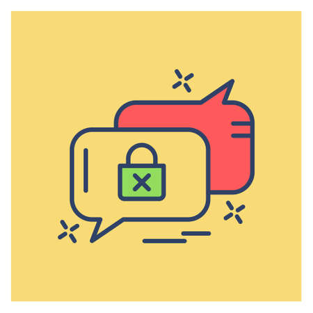 Cyber security colored icon with yellow background. For web design and application interface, also useful for infographics. Vector illustration.のイラスト素材