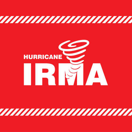 Hurricane Irma Red Safety Poster. For web design and application interface, also useful for infographics. Vector illustration.のイラスト素材