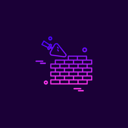 Labour day neon icon with dark background and pink theme vector. For web design and application interface, also useful for infographics. Vector illustration.のイラスト素材