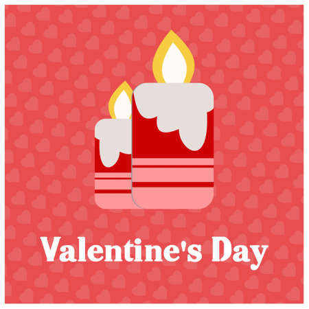 Valentine's day card with pattern pink background. For web design and application interface, also useful for infographics. Vector illustration.のイラスト素材