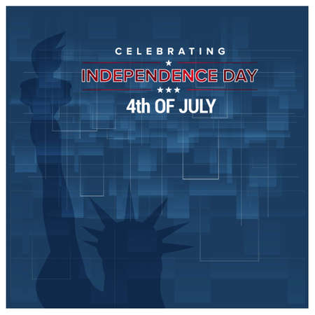 Independence day background and badge logo with US flag. For web design and application interface, also useful for infographics. Vector illustration.のイラスト素材