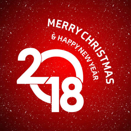 Christmas card with red snowy background. For web design and application interface, also useful for infographics. Vector illustration.のイラスト素材