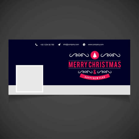 Christmas social media cover dark vector. For web design and application interface, also useful for infographics. Vector illustration.のイラスト素材