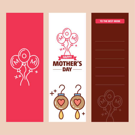 Mother's day card with earings logo and pink theme vector. For web design and application interface, also useful for infographics. Vector illustration.のイラスト素材