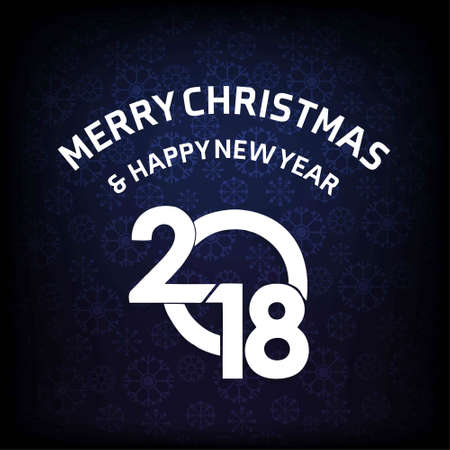 Christmas greetings card with dark background white text and snowflakes.. For web design and application interface, also useful for infographics. Vector illustration.のイラスト素材