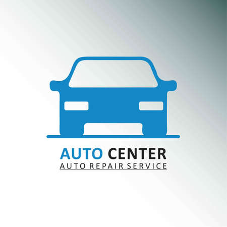 Auto Centre. Auto Repair Service. Car. Grey and White Background. For web design and application interface, also useful for infographics. Vector illustration.のイラスト素材