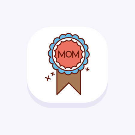 Mother's day colorful icon with light background vector. For web design and application interface, also useful for infographics. Vector illustration.のイラスト素材