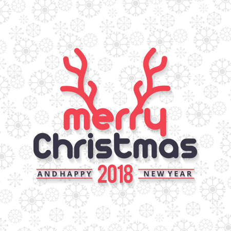 Christmas greetings card with light background red and black text with snowflakes.. For web design and application interface, also useful for infographics. Vector illustration.のイラスト素材