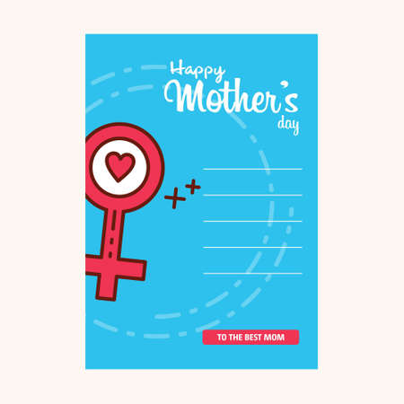 Happy Mothers's Day Typographical Design Card With Red Background. For web design and application interface, also useful for infographics. Vector illustration.のイラスト素材
