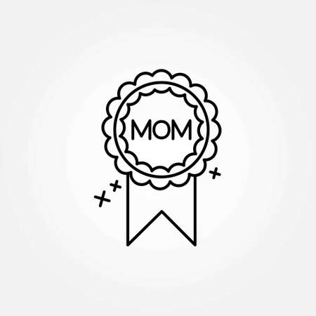 Mother's day line icon on white background vector. For web design and application interface, also useful for infographics. Vector illustration.のイラスト素材