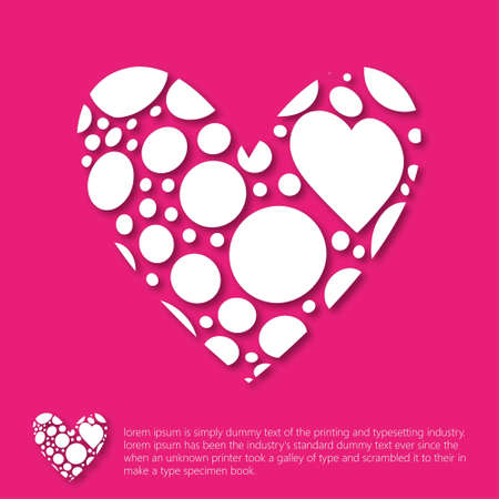 Valentine's day greetings card pink background vector. For web design and application interface, also useful for infographics. Vector illustration.のイラスト素材