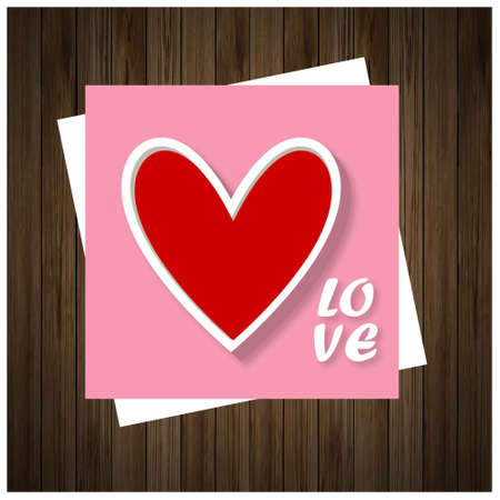 Valentine's day greetings card with typographic love. For web design and application interface, also useful for infographics. Vector illustration.のイラスト素材