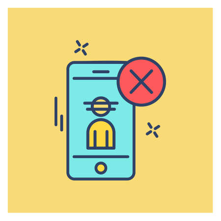 Cyber security creative colored icon with yellow background. For web design and application interface, also useful for infographics. Vector illustration.のイラスト素材