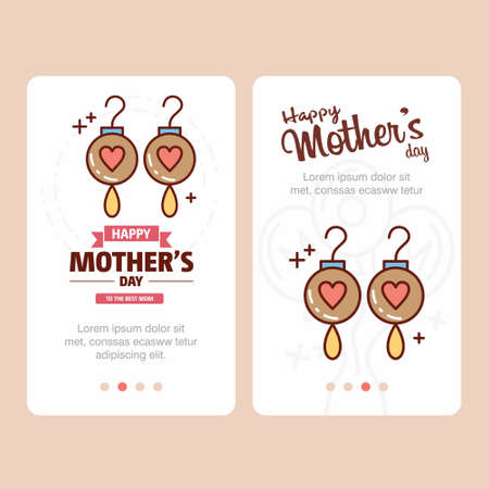 Mother's day card with earings logo and pink theme vector. For web design and application interface, also useful for infographics. Vector illustration.のイラスト素材