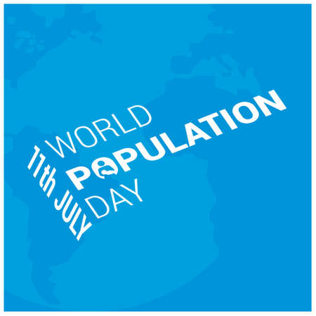 Vector illustration,banner or poster of world population day. Globe. Blue Background. For web design and application interface, also useful for infographics. Vector illustration.のイラスト素材
