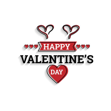 Happy Valentine's day card with simple background. For web design and application interface, also useful for infographics. Vector illustration.のイラスト素材