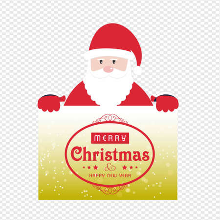 Christmas card with santa caluse vector. For web design and application interface, also useful for infographics. Vector illustration.のイラスト素材