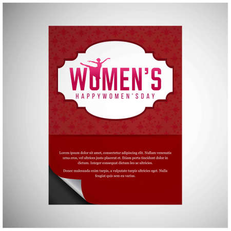 Women's day typography card with dark red background. For web design and application interface, also useful for infographics. Vector illustration.のイラスト素材