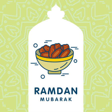 Ramadan Kareem Vector Background. calligraphy greeting card design of happy Ramadan Mubarak, Beautiful Muslim Event Eid Background Design. For web design and application interface, also useful for infographics. Vector illustration.のイラスト素材