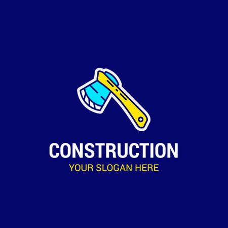 Labour day logo with dark blue background vector. For web design and application interface, also useful for infographics. Vector illustration.のイラスト素材