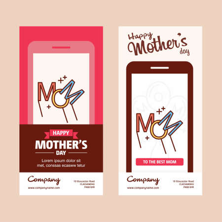 Mother's day card with creative logo and pink theme vector. For web design and application interface, also useful for infographics. Vector illustration.のイラスト素材