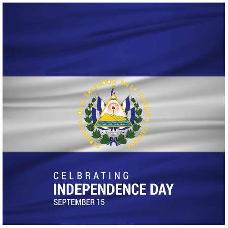 Independence day of El Salvador. Patriotic Banner. Vector illustration. For web design and application interface, also useful for infographics. Vector illustration.のイラスト素材