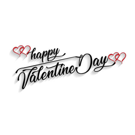 Happy Valentine's day card set typographic. For web design and application interface, also useful for infographics. Vector illustration.のイラスト素材