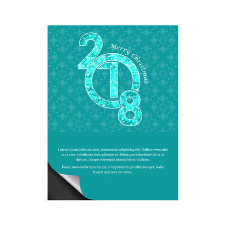 Christmas card with pattern background blue. For web design and application interface, also useful for infographics. Vector illustration.のイラスト素材